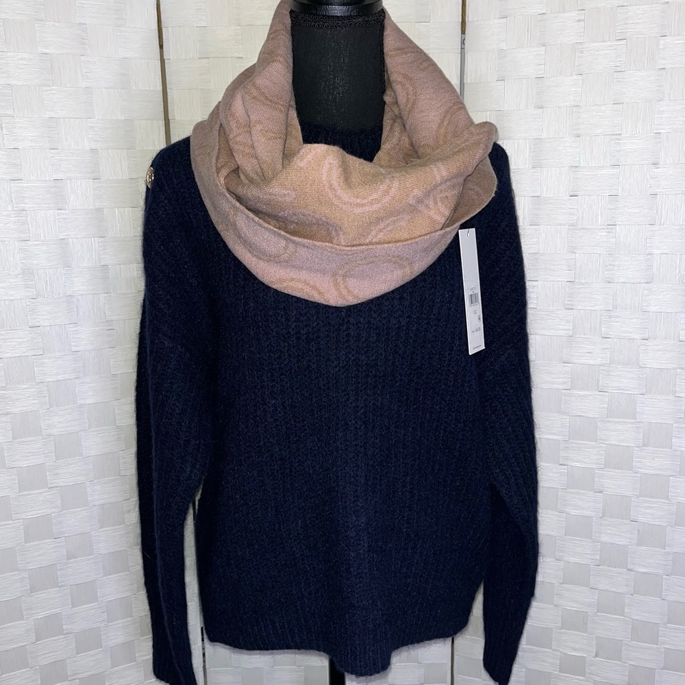NWT Calvin Klein Womens Logo Infinity Loop Scarf Two Tone - Picture 8 of 8